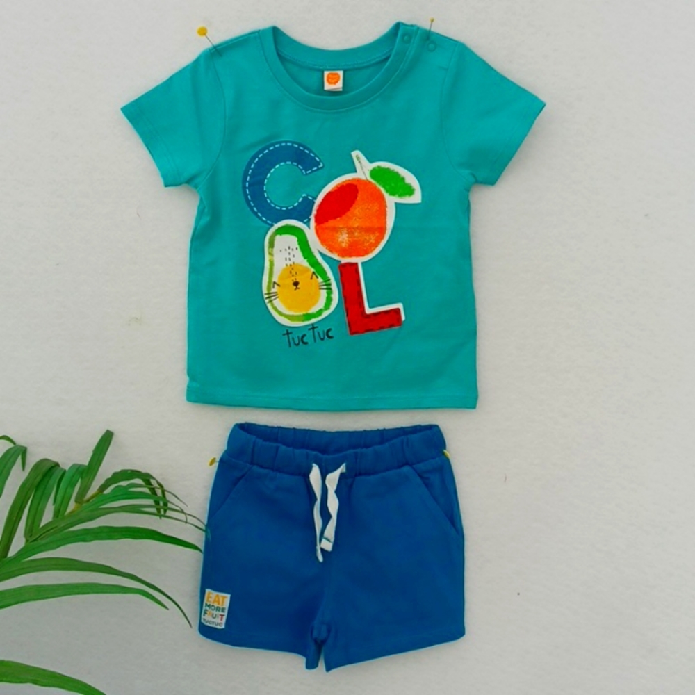 NWOT Tuc Tuc 2 Piece Cotton  Romper Set, Size 12 months